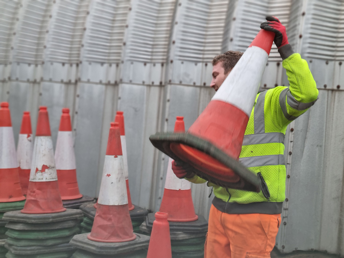 stacking traffic cones