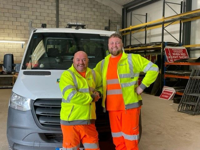 Go Traffic Management Employees in full high vis, standing in front of a truck, smiling at the camera.
Join our team for your career
